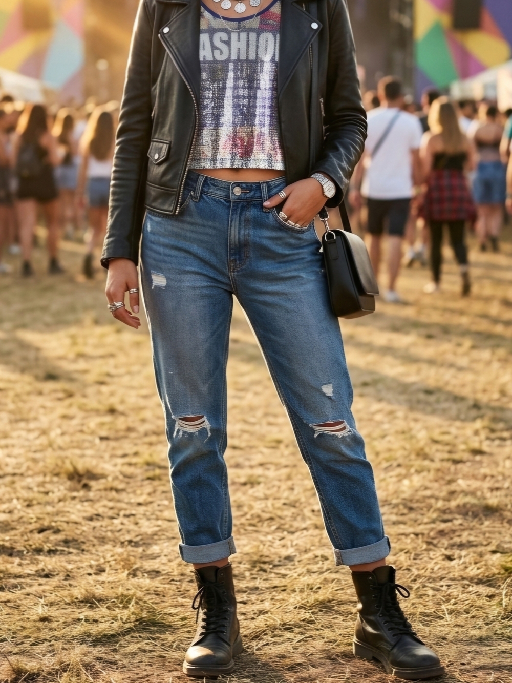Blush Silver Sequin Crop Top with Iridescent Accents
